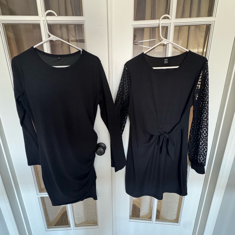 2 for 1 Black Long Sleeve Dresses